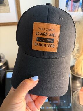 Dad Trucker Cap - You Can't Scare Me I Have Two Daughters - Black